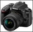 camera nikon d3400 kit af-p dx 18-55mm f/3.5-5.6g vr, black logo