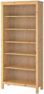 shelving unit ikea hemnes, 6 shelves, material: fiberboard, wxdxh: 90x34x197 cm, light brown logo