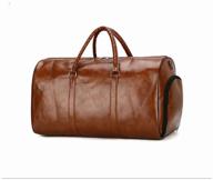 travel vintage bags (brown) leather women men sport shoulder bag for fitness hand luggage eco leather logo