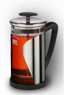 french press vitax times vx-3025 for brewing tea and preparing drinks from ground coffee, 1l metal/black logo