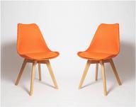 set of plastic chairs for the kitchen of 2 pieces sc-034, orange logo
