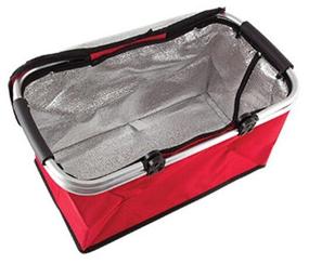 img 4 attached to ECOS Foldable thermo bag with aluminum frame CB-7046 red 30 l