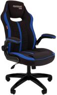игровое кресло chairman game 19, обивка: текстиль, цвет: черный/синий логотип