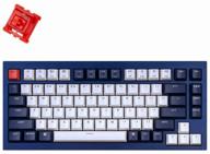беспроводная механическая клавиатура qmk keychron q1, 84 клавиши, алюминиевый корпус, rgb подстветка, gateron g phantom red switch, цвет синий логотип