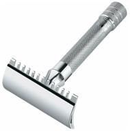 merkur solingen t-blade 9015001: durable chrome razor with replaceable blades (1 pc) logo