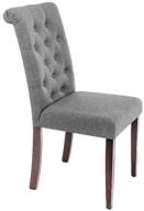 chair woodville amelia, solid wood/textile, color: dark walnut/fabric gray logo