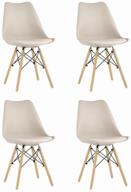 🪑 eames soft dsw kitchen chairs set (4 pcs) in beige - stylish and functional furnishings логотип