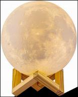 3d lamp moon - authentic moon design | remote control | 15 cm | white night light lamp логотип