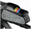 west biking bike waterproof frame mount phone bag with 7" touch screen access, gray logo