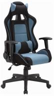 gaming chair brabix gt racer gm-100, upholstery: textile, color: black/blue логотип