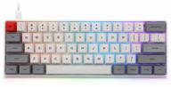 игровая клавиатура skyloong gk61/sk61 gateron red, белый/серый, русская логотип
