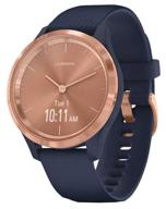 navy blue/rose gold garmin vivomove 3s smart watch: a stylish and advanced wearable logo
