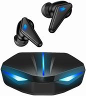 milliant wireless bluetooth headphones with tws led display / gaming headset with mic and power bank case for iphone android ipx5 ( black ) logo