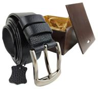 🎁 genuine leather men's belt in black gift box: pure style with unmatched quality logo