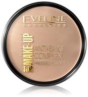 eveline cosmetics art make-up professional anti-shine complex pressed powder 35 golden beige logo