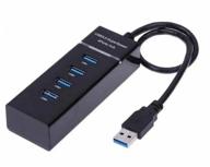 🖥️ 4-port usb 3.0 hub - black логотип