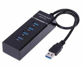 img 4 attached to 🖥️ 4-Port USB 3.0 Hub - Black