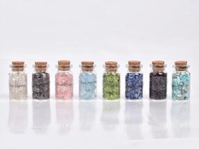 img 2 attached to Набор из 8 мини-бутылок с драгоценными камнями - идеально подходит для домашнего и офисного декора!