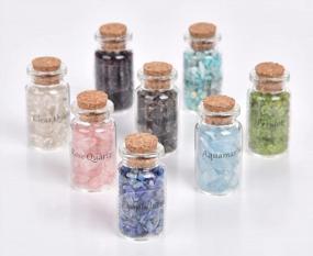 img 4 attached to 8-Piece Mini Gemstone Bottle Set - Perfect For Home & Office Decor!