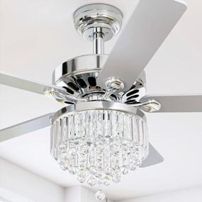 img 4 attached to YITAHOME Crystal Ceiling Fan Chandelier With Remote Control - 52 Inch Indoor Fan Light Featuring Silent Reversible Motor, Dual-Sided Blades, Timer, Balance Kit And 3-Speed Options - Chrome Finish