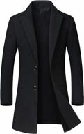 stylish men's wool blend top coat - chouyatou's mid-length single breasted design логотип