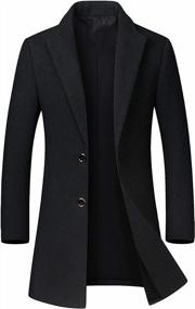 img 2 attached to Stylish Men'S Wool Blend Top Coat - Chouyatou'S Mid-Length Single Breasted Design