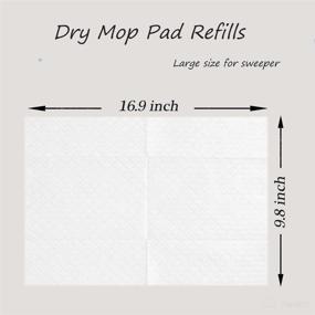 img 2 attached to 🧹 JINYUDOME Large Disposable Dry Mop Pad Refills - 9.8x15.7inches Sweeper Cloths for Floors, 100 Count (Pack of 2)