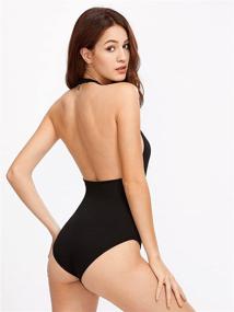 img 3 attached to SweatyRocks Sleeveless Backless Leotard Bodysuit Women's Clothing at Bodysuits