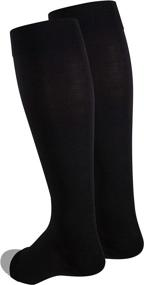 img 1 attached to NuVein Medical Compression Stockings 20-30 MmHg Support Knee Length Open Toe Black Small Women & Men