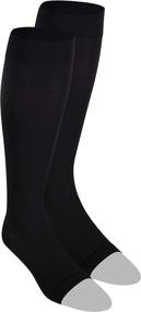 img 4 attached to NuVein Medical Compression Stockings 20-30 MmHg Support Knee Length Open Toe Black Small Women & Men