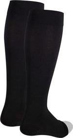 img 3 attached to NuVein Medical Compression Stockings 20-30 MmHg Support Knee Length Open Toe Black Small Women & Men
