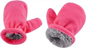 img 2 attached to Warm Fleece Toddler Hat And Mitten Set With Ear Flaps - Perfect For Keeping Baby Kids Cozy In Winter