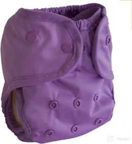 img 3 attached to 🍼 Lilac Buttons Cloth Diaper Cover - Adjustable One Size for Easy Baby Care
