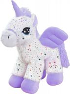 zoopurrpets unicorn мягкая плюшевая игрушка, милый фиолетовый мягкий плюшевый единорог, подарок для детей, мальчиков и девочек (18 дюймов) логотип