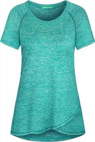 img 3 attached to Women'S Raglan Sleeve Round Neck Yoga Shirt - Irregular Hem - M-3XL