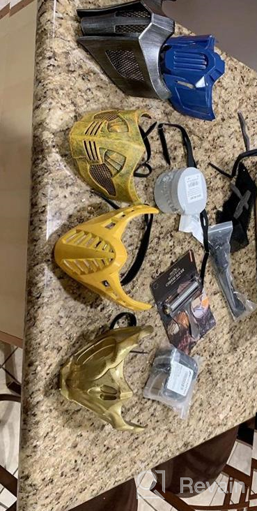 img 1 attached to Resin Mortal Kombat Masks - Halloween Costume Accessories For Scorpion, Smoke, Jade, Sub-Zero, Kabal, And Saibot (Scorpion 2021 A) review by Justin Anderson