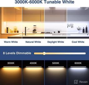 img 3 attached to 💡 Plug-in Wired LED Under Cabinet Lighting Kit - 6 Pieces of 12-inch Dimmable LED Under Cabinet Light Strips - Adjustable Tunable White (3000K-6000K) - High Brightness 18W, 1200 Lumens with 360 LEDs - Perfect for Kitchens, Counters, Cabinets, and Bookcases