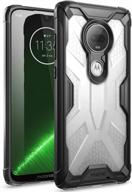 moto g7 case by poetic - premium hybrid protective bumper cover, military grade drop tested, affinity series (not compatible with moto g7 power or play), frost clear/black logo