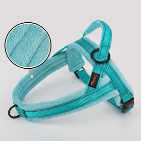 img 3 attached to Didog Soft Flannel Padded Dog Vest Harness, Escape Proof & Quick Fit Reflective Dog Strap Harness, Easy for Training & Walking - XS Size: Chest 15-18 Inches, Teal