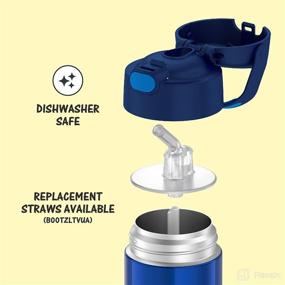 img 1 attached to 🍼 THERMOS FUNTAINER 12oz Stainless Steel Vacuum Insulated Straw Bottle for Kids, Blue