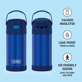 img 3 attached to 🍼 THERMOS FUNTAINER 12oz Stainless Steel Vacuum Insulated Straw Bottle for Kids, Blue