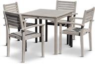 leadville square 5-piece eucalyptus dining set outdoor furniture, driftwood gray finish by dty living. logo