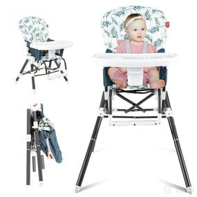 img 4 attached to 🪑 Versatile Ceurmt Baby Convertible High Chair: Adjustable, Stylish, and Portable with Footrest and Wheels - Black