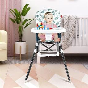 img 2 attached to 🪑 Versatile Ceurmt Baby Convertible High Chair: Adjustable, Stylish, and Portable with Footrest and Wheels - Black
