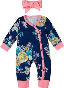 img 4 attached to Newborn Baby Girl Romper Onesie Jumpsuit Outfit Cotton Infant Girls Clothes