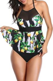 img 1 attached to Upopby Women's Tankini Swimdress Swimwear - Clothing & Cover Ups for Women's Swimsuits