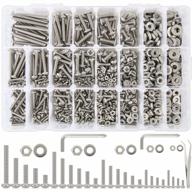 1110pcs #2-56#4-40#6-32#8-32#10-24 phillips pan head machine screws assortment kit with 304 stainless steel nuts, bolts and washers logo