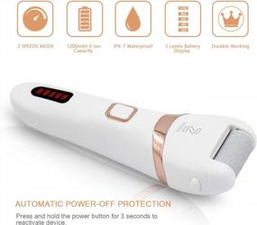 img 3 attached to Rechargeable Electronic Foot File With 3 Coarse Roller Heads, Professional Waterproof Callus Remover For Hard Cracked Heels And Dead Skin, Pedicure Kit For Home Use