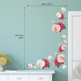 img 2 attached to 💐 DECOWALL DS-8041 Watercolour Rose Kids Wall Stickers: Stunning Peel and Stick Decals for Kids Nursery, Bedroom, and Living Room Décor