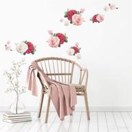 💐 decowall ds-8041 watercolour rose kids wall stickers: stunning peel and stick decals for kids nursery, bedroom, and living room décor логотип